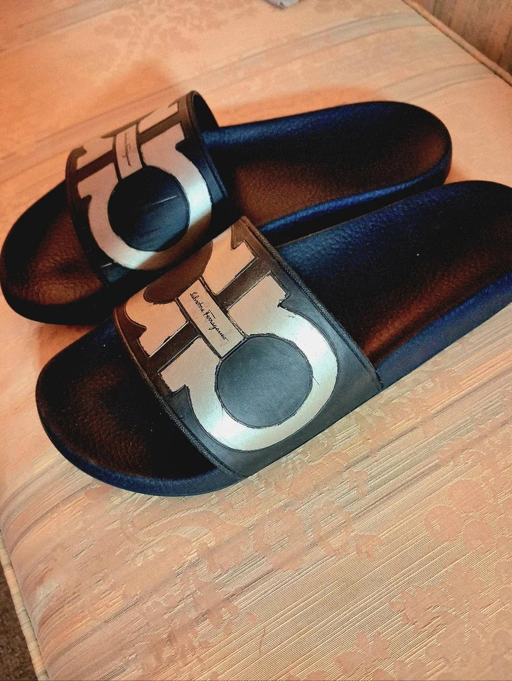 Salvatore Ferragamo Black Slide Sandals